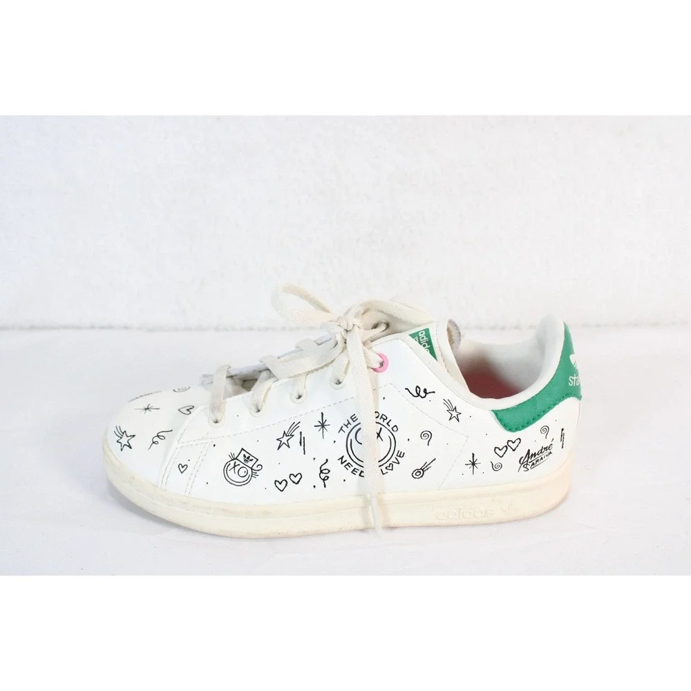 Adidas Stan Smith‎ Andre Saraiva White Green Graffiti Sneakers GZ2202 Mens